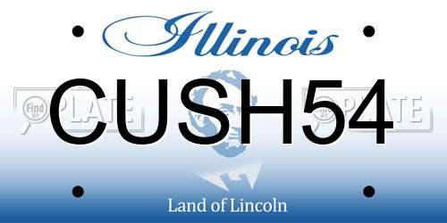 CUSH54 Illinois License Plate