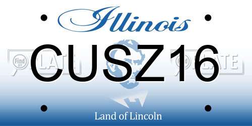 CUSZ16 Illinois License Plate