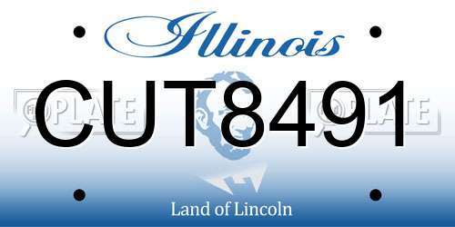 CUT8491 Illinois License Plate