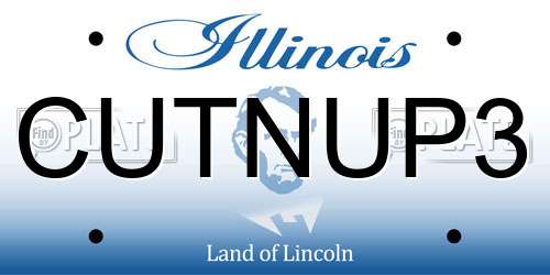 CUTNUP3 Illinois License Plate