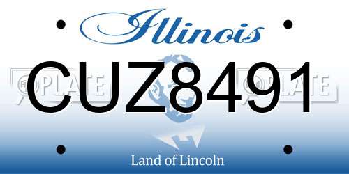 CUZ8491 Illinois License Plate