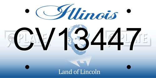 CV13447 Illinois License Plate