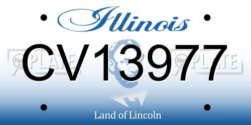 CV13977 Illinois License Plate