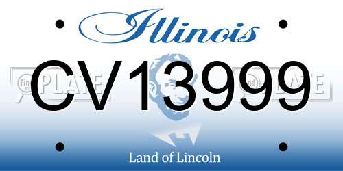 CV13999 Illinois License Plate