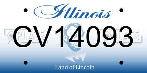 CV14093 Illinois License Plate