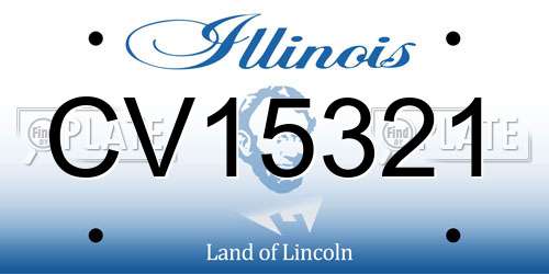 CV15321 Illinois License Plate