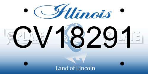 CV18291 Illinois License Plate