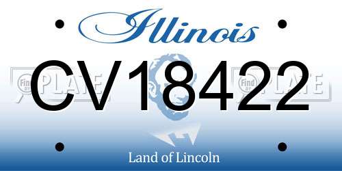CV18422 Illinois License Plate