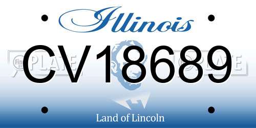 CV18689 Illinois License Plate