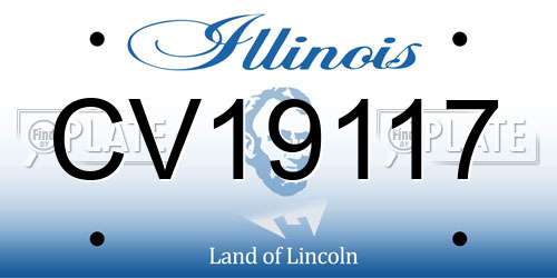 CV19117 Illinois License Plate