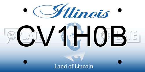 CV1H0B Illinois License Plate