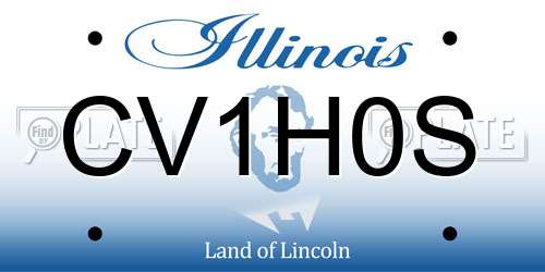 CV1H0S Illinois License Plate