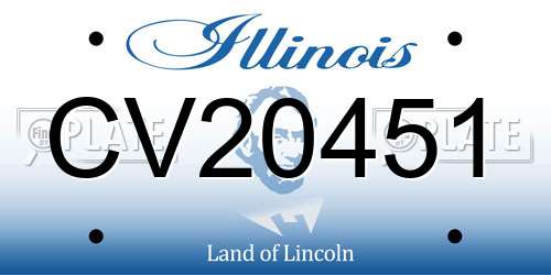 CV20451 Illinois License Plate