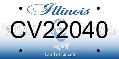 CV22040 Illinois License Plate