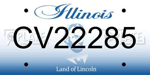 CV22285 Illinois License Plate
