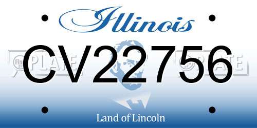 CV22756 Illinois License Plate