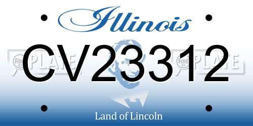 CV23312 Illinois License Plate