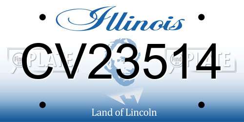 CV23514 Illinois License Plate