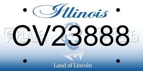 CV23888 Illinois License Plate