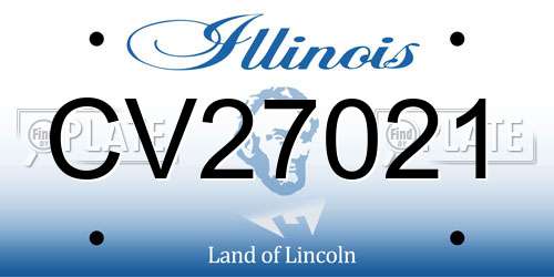 CV27021 Illinois License Plate