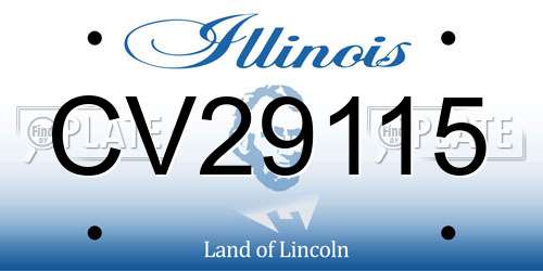 CV29115 Illinois License Plate
