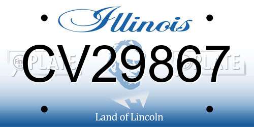 CV29867 Illinois License Plate