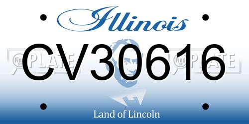 CV30616 Illinois License Plate
