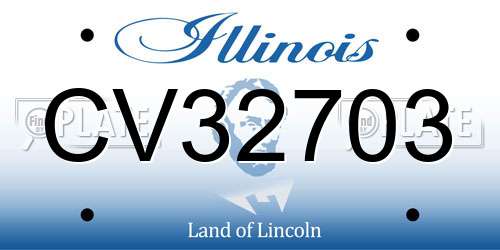 CV32703 Illinois License Plate