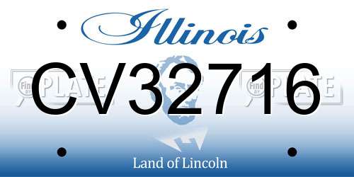 CV32716 Illinois License Plate