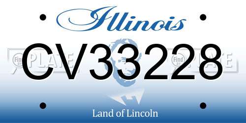 CV33228 Illinois License Plate