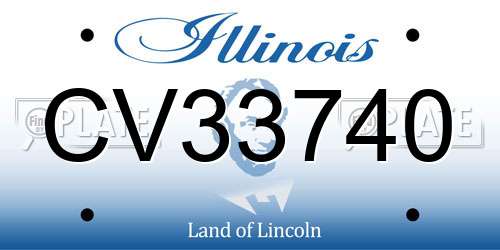 CV33740 Illinois License Plate