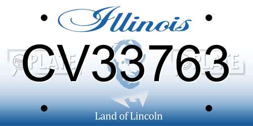 CV33763 Illinois License Plate