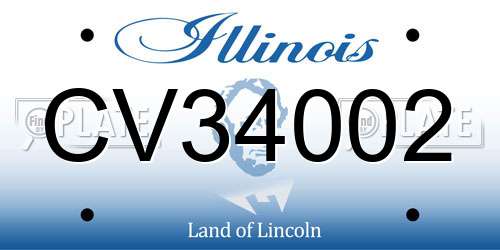 CV34002 Illinois License Plate