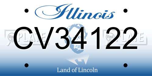 CV34122 Illinois License Plate