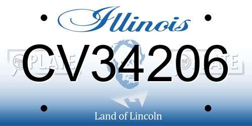 CV34206 Illinois License Plate