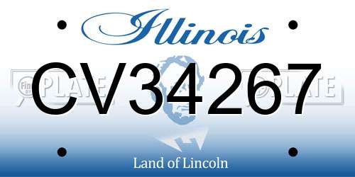 CV34267 Illinois License Plate