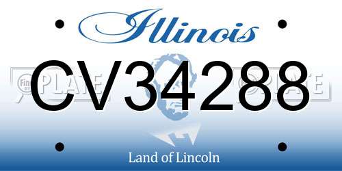 CV34288 Illinois License Plate