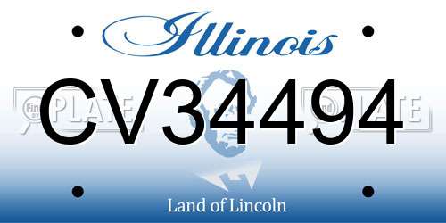 CV34494 Illinois License Plate