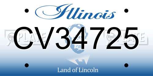 CV34725 Illinois License Plate