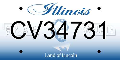 CV34731 Illinois License Plate