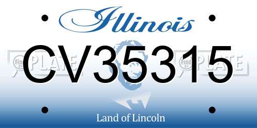 CV35315 Illinois License Plate