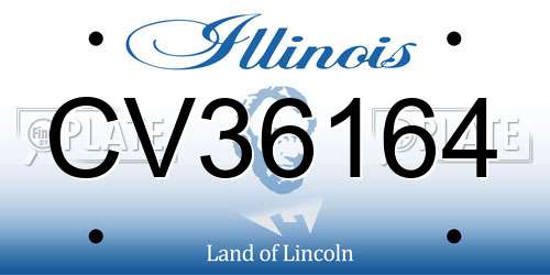 CV36164 Illinois License Plate