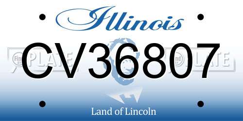 CV36807 Illinois License Plate