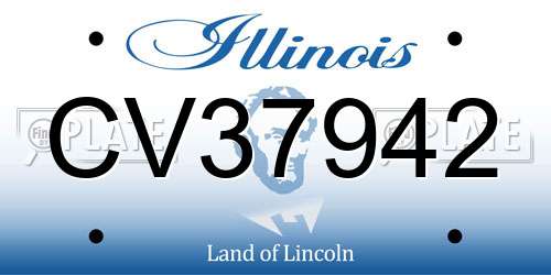 CV37942 Illinois License Plate