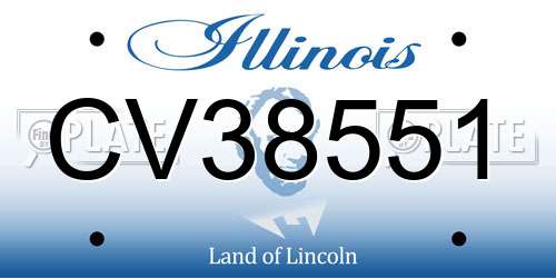 CV38551 Illinois License Plate