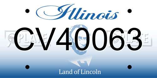 CV40063 Illinois License Plate