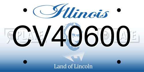 CV40600 Illinois License Plate
