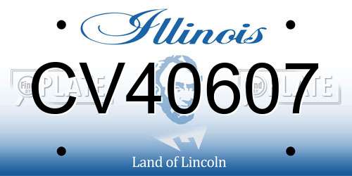 CV40607 Illinois License Plate
