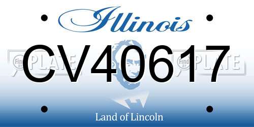 CV40617 Illinois License Plate