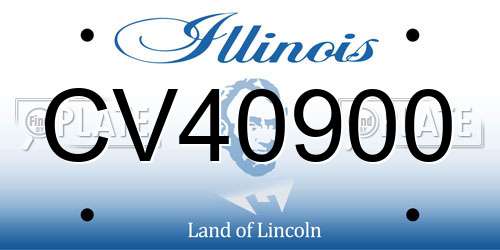 CV40900 Illinois License Plate